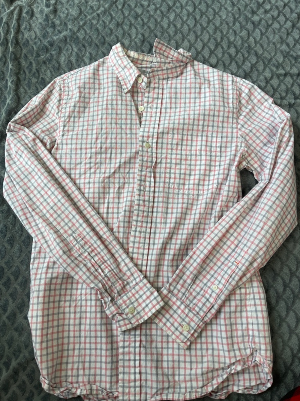 Men's Casual Pink and White Checked Button-Down Shirt Jack Spade New York